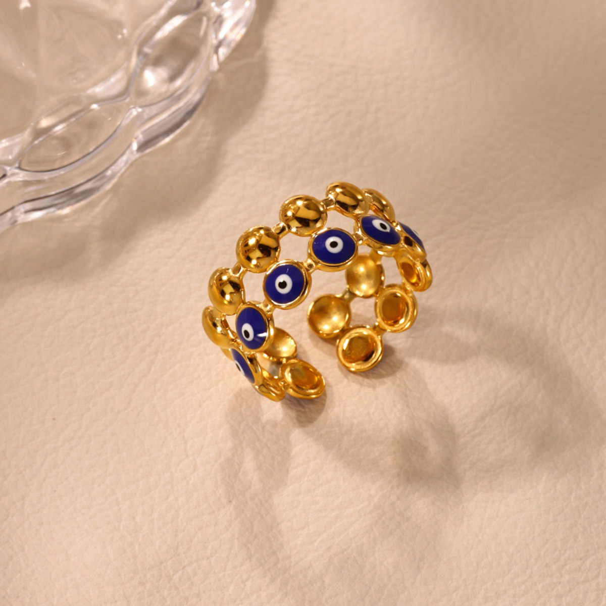 Men Accessories Evil Eye - 빈티지 터키 블루 이블 아이 링