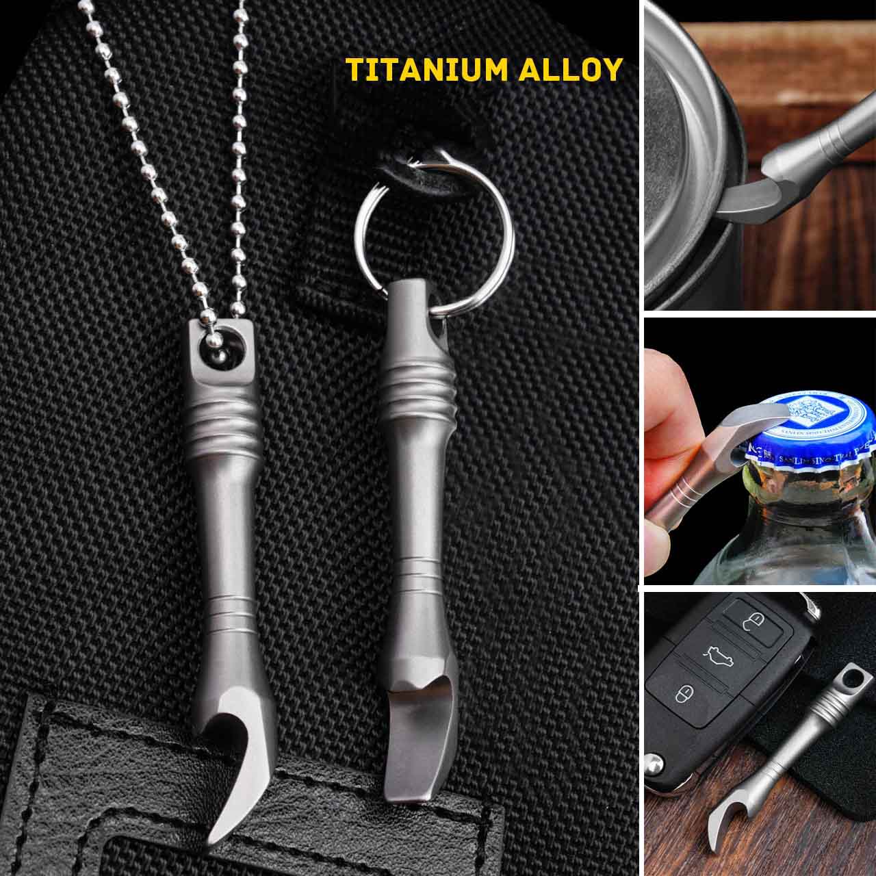 Keychain Multi Tool - TC4 티타늄 합금 크로우 바 미니