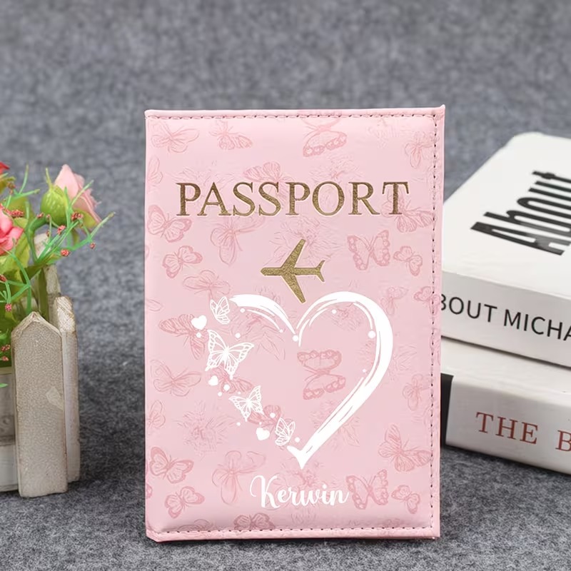 Travel Organizer Men - 나비 사랑 디자인의 맞춤형 여권 홀더,