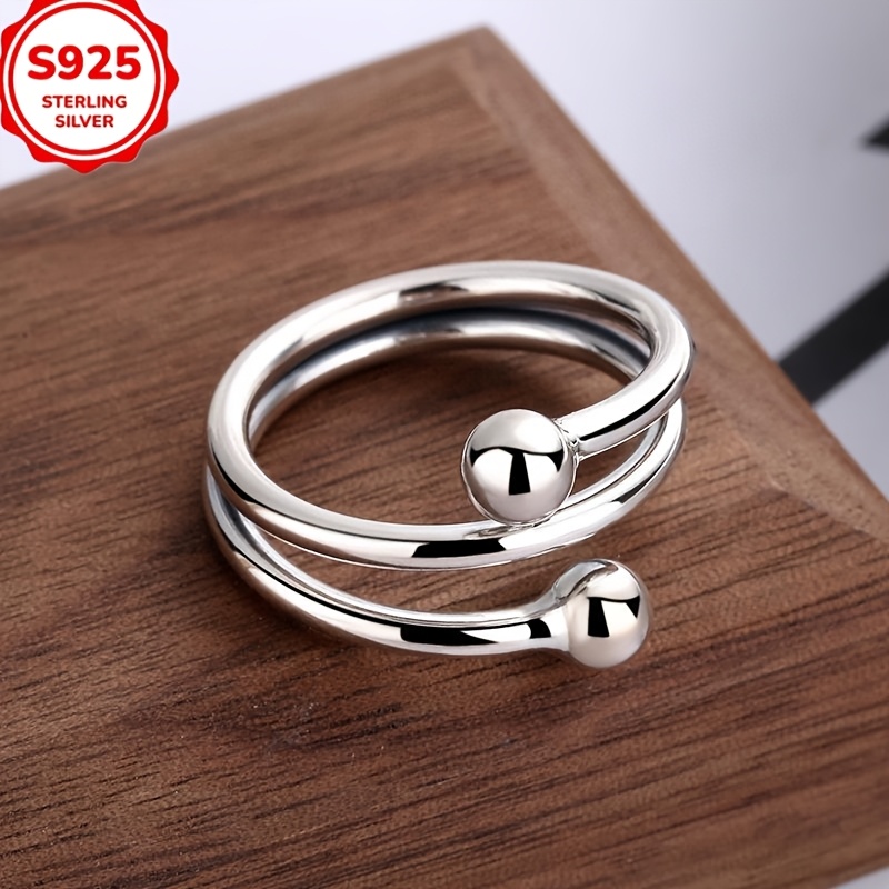 Men'S Minimalist Accessories - 귀여운 925 스털링 실버 비드 반지