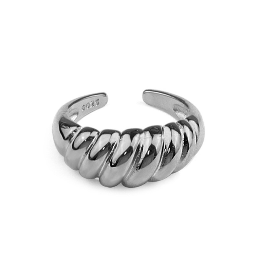 Men'S Minimalist Accessories - 925 스털링 실버 트위스트 크루아상 반지