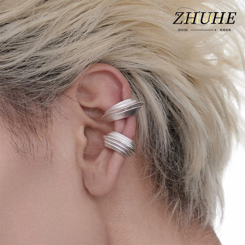 Men'S Minimalist Accessories - 텍스처드 멀티 레이어 이어커프 쥬얼리 액세서리