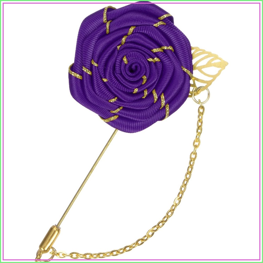 Men Accessories For Wedding - 장미 브로치 핀, 금박 장미꽃 브로치,