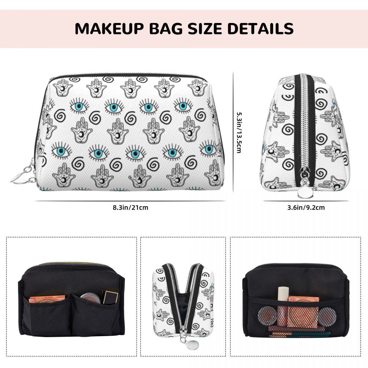 악마의 눈 함사 심볼 메이크업 가방 파우치 화장품 가방 - Men Accessories Evil Eye 리뷰 및 가격