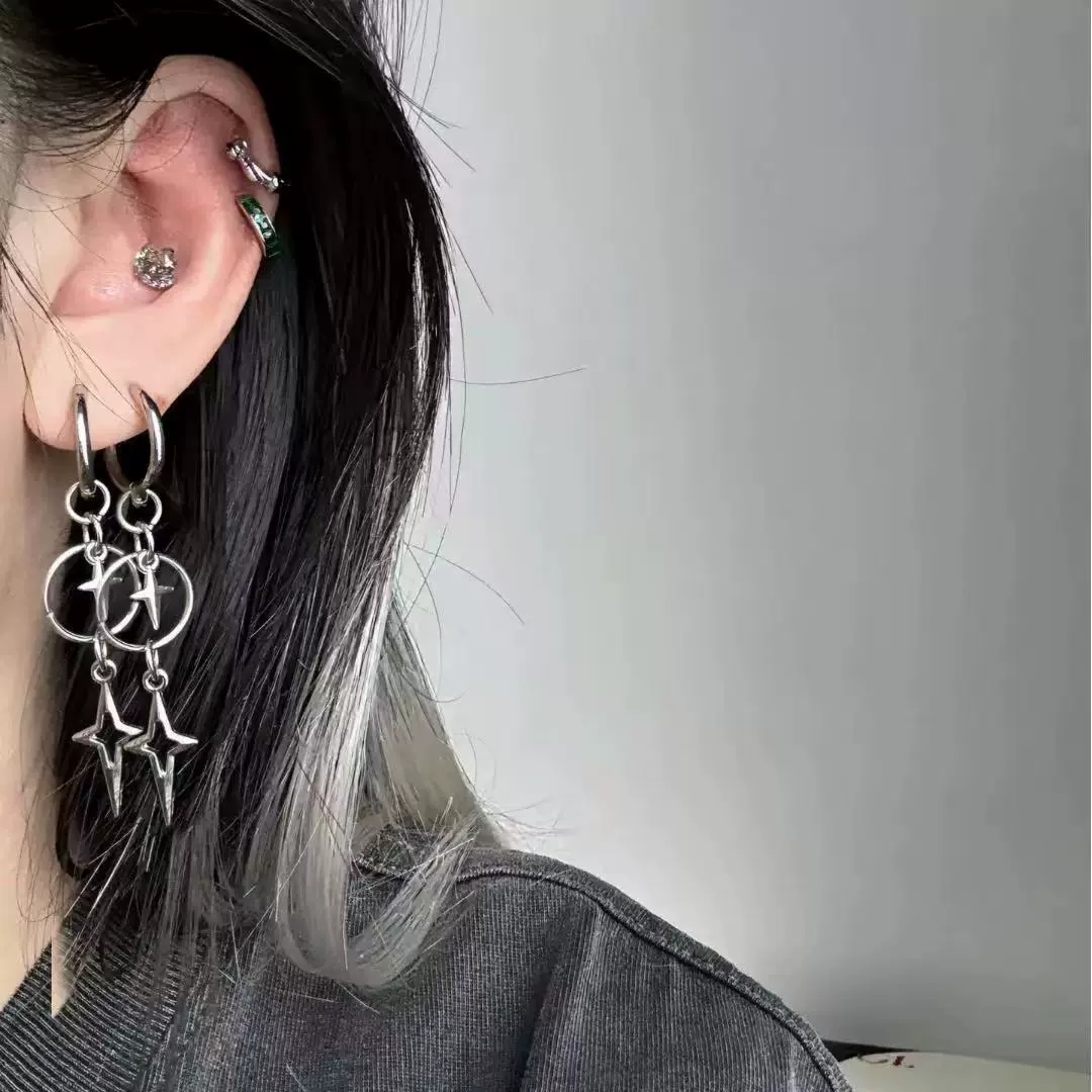 개인화된 펑크 크로스 스타 펜던트 귀걸이 남녀공용 Y2 - Men'S Accessories In The 90S 리뷰 및 가격