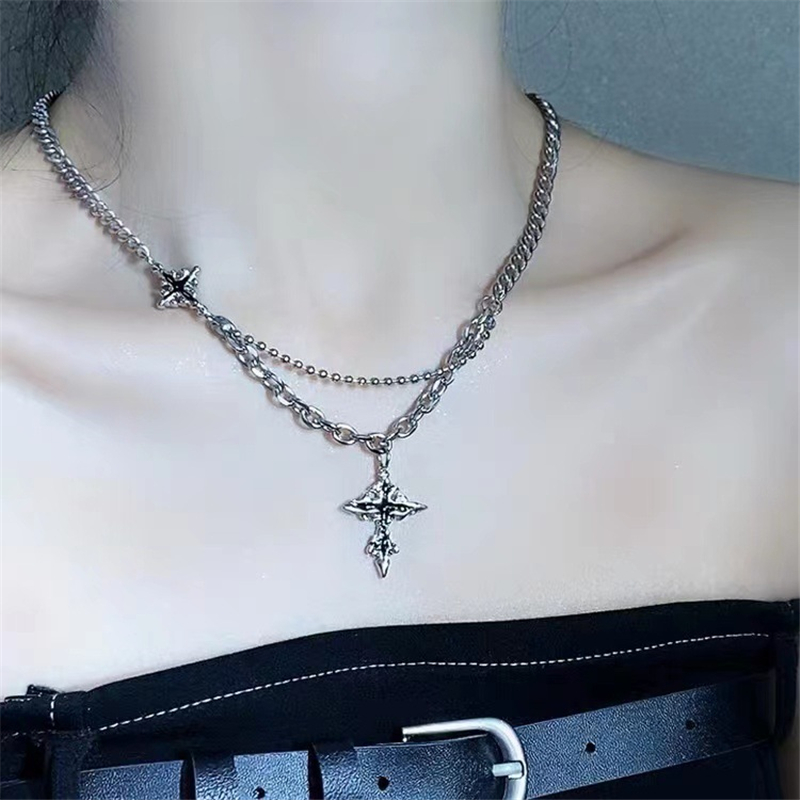 고딕 빈티지 Y2K 붉은 유리 하트 스타 크로스 펜던트 - Men'S Accessories In The 90S 리뷰 및 가격