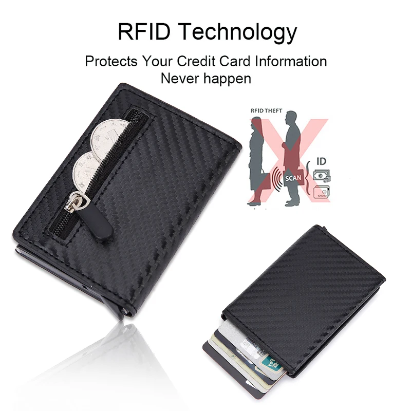 RFID 차단 카드 지갑 마그네틱 신용 카드 홀더 금속 - Coin Holder Men 리뷰 및 가격