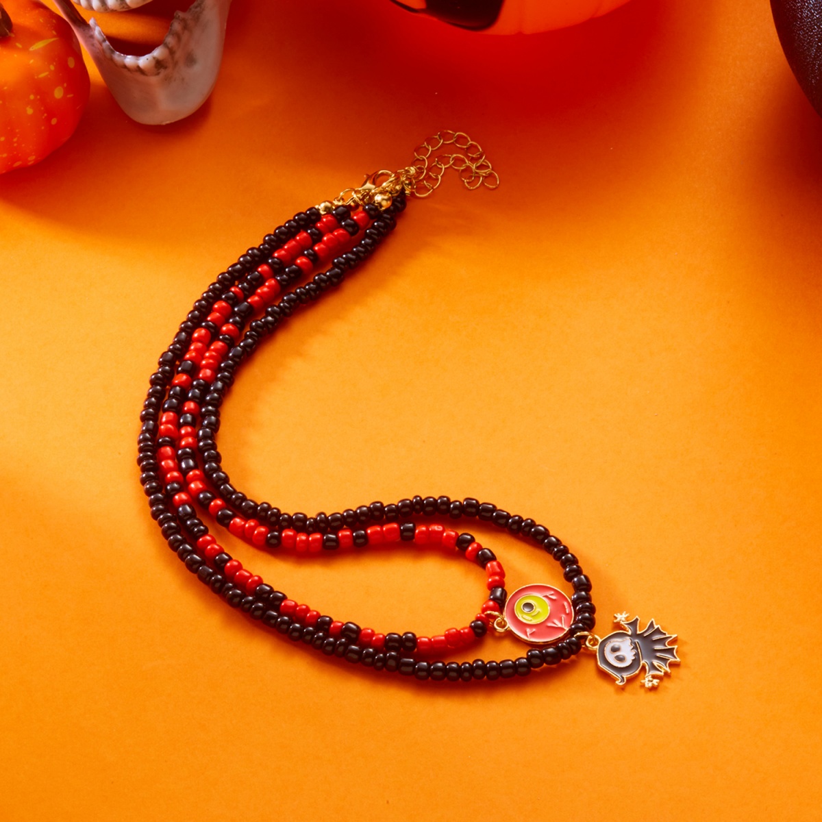 더블 레이어 악마의 눈 펜던트 목걸이 할로윈 유령 비즈 - Men Accessories Evil Eye 리뷰 및 가격