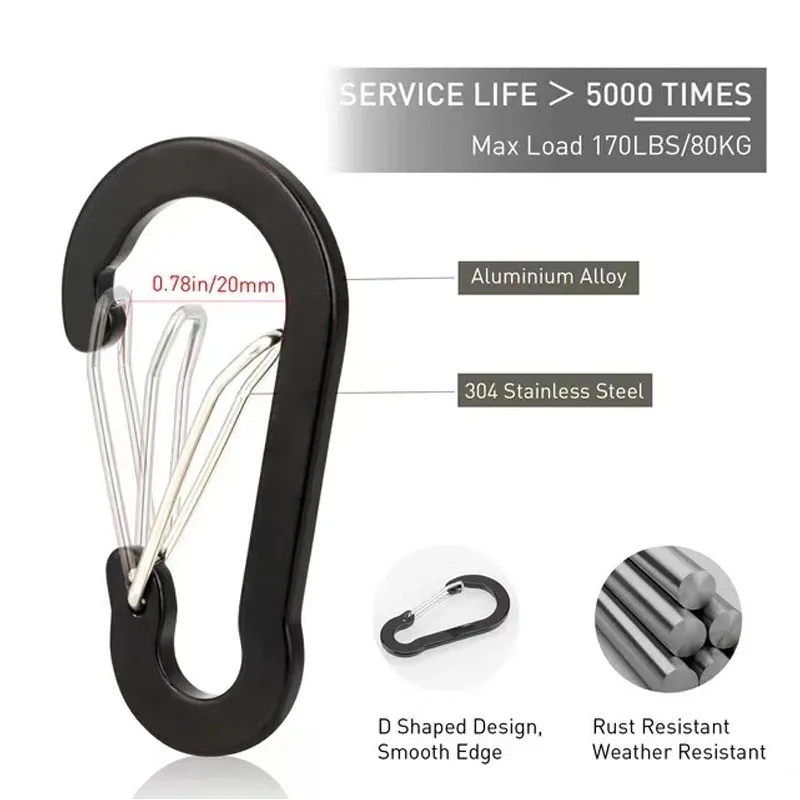 12PCS Carabiner 클립 세트 관광 작은 후크 - Keychain Multi Tool 리뷰 및 가격