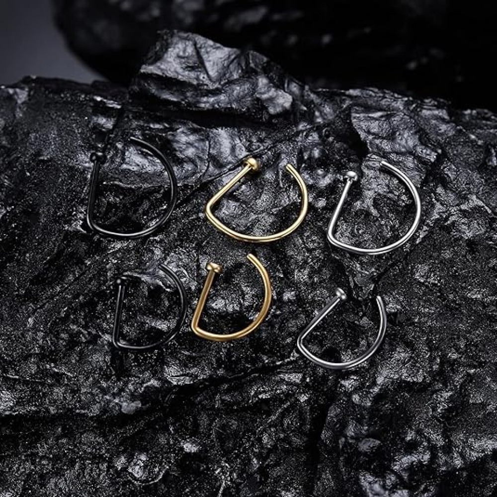 4개입 무피어싱 D형 코링, 가짜 코커프, 스테인리스  - Men'S Minimalist Accessories 리뷰 및 가격