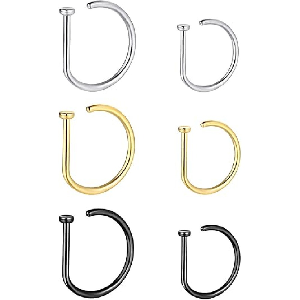 4개입 무피어싱 D형 코링, 가짜 코커프, 스테인리스  - Men'S Minimalist Accessories 리뷰 및 가격
