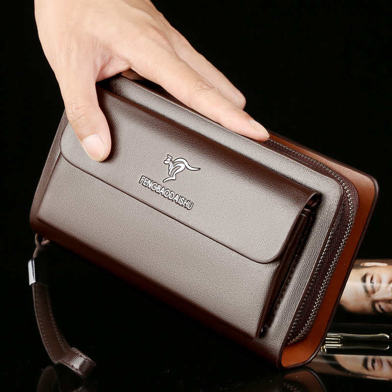 패션 남성용 지갑 브랜드 대형 지퍼 손목 스트랩 폰 남 - Coin Holder Men 리뷰 및 가격