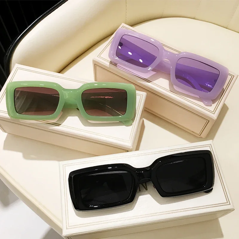 패션 녹색 직사각형 선글라스, 여성 브랜드 디자이너 9 - Men'S Accessories In The 90S 리뷰 및 가격